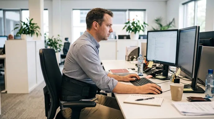 Ceinture lombaire : efficace contre les maux de dos au bureau ?